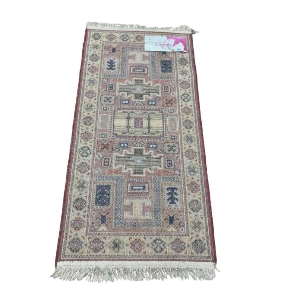 Vintage Belgium Capri Wool Throw Rug - R60 - Picture 2 of 7